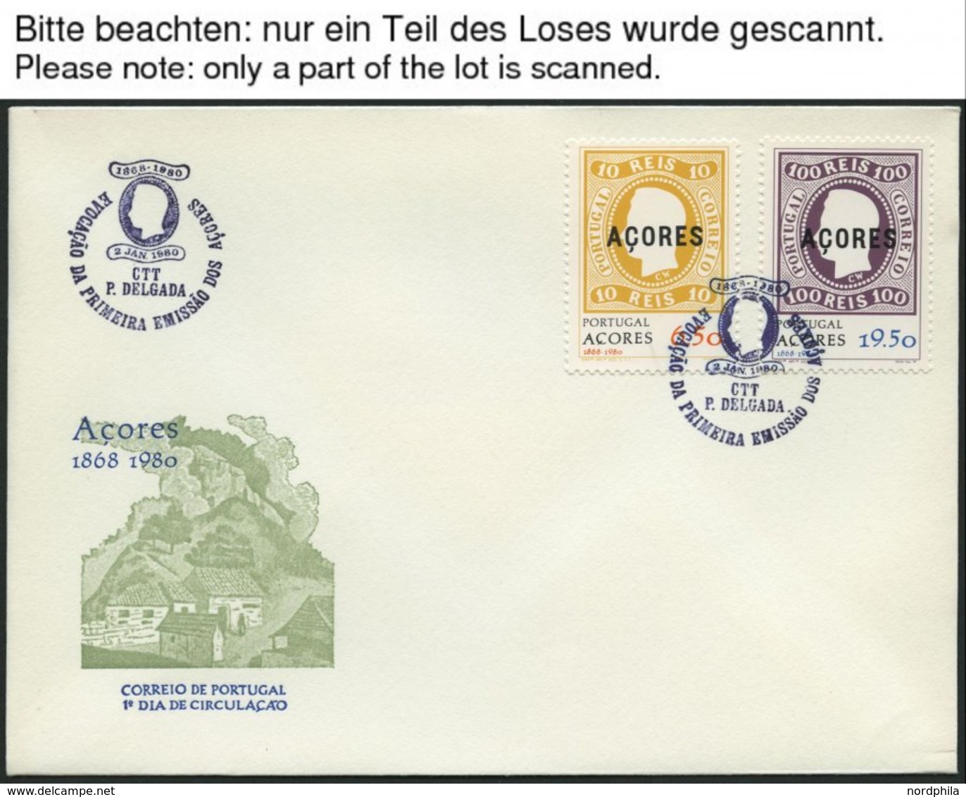 AZOREN 334/5 BRIEF, 1980, 112. Jahrestag Der Ersten Markenausgaben, 190x Auf FDC`s, Pracht, Mi. 475.- - Azores