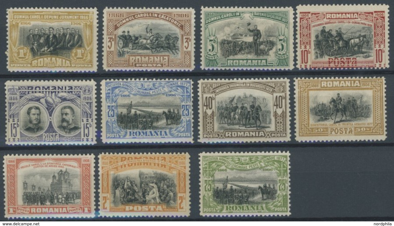 RUMÄNIEN 187-96,192F **, 1906, Regentschaft, Mi. Nr. 187 Und 189 Falzrest, Sonst Postfrischer Prachtsatz - Otros & Sin Clasificación