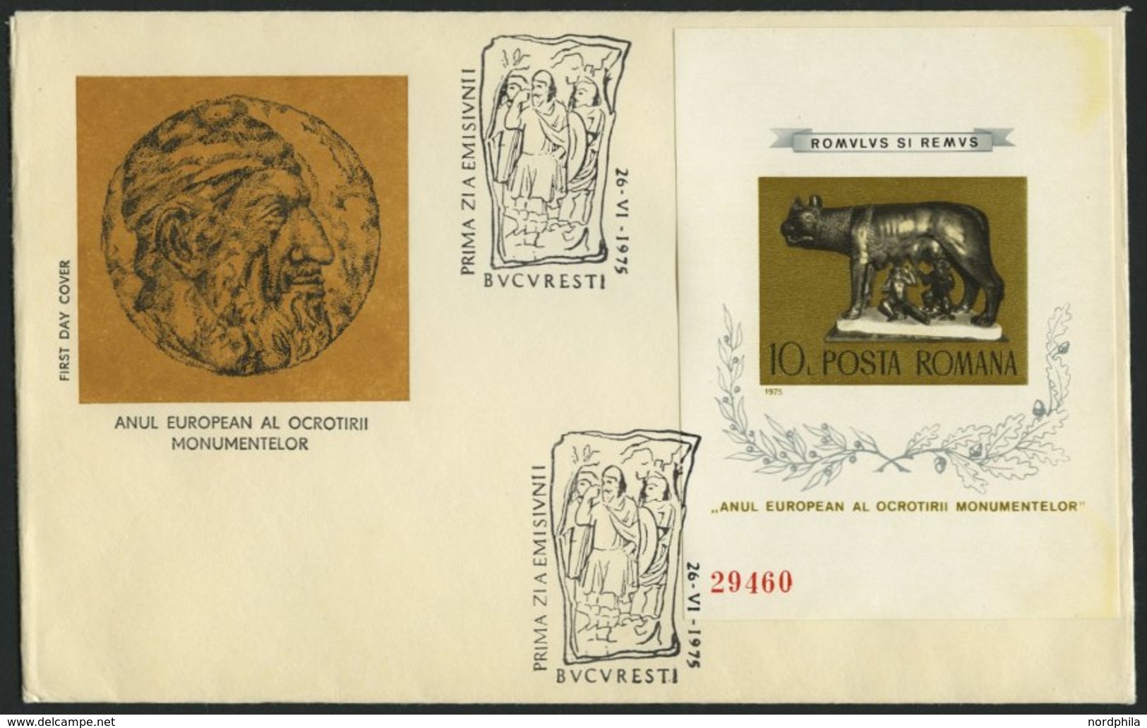 RUMÄNIEN Bl. 122 BRIEF, 1975, Block Denkmalschutzjahr Auf FDC, Feinst, Mi. 150.- - Other & Unclassified