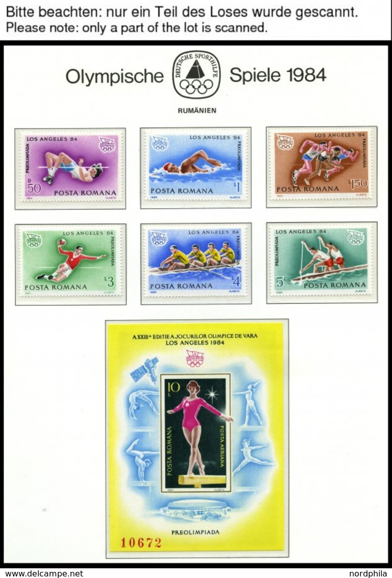 SAMMLUNGEN, LOTS **, Ca. 1979-84, Kleine Postfrische Partie Verschiedener Werte Olympische Spiele 1984, Die Geschichte D - Lotes & Colecciones
