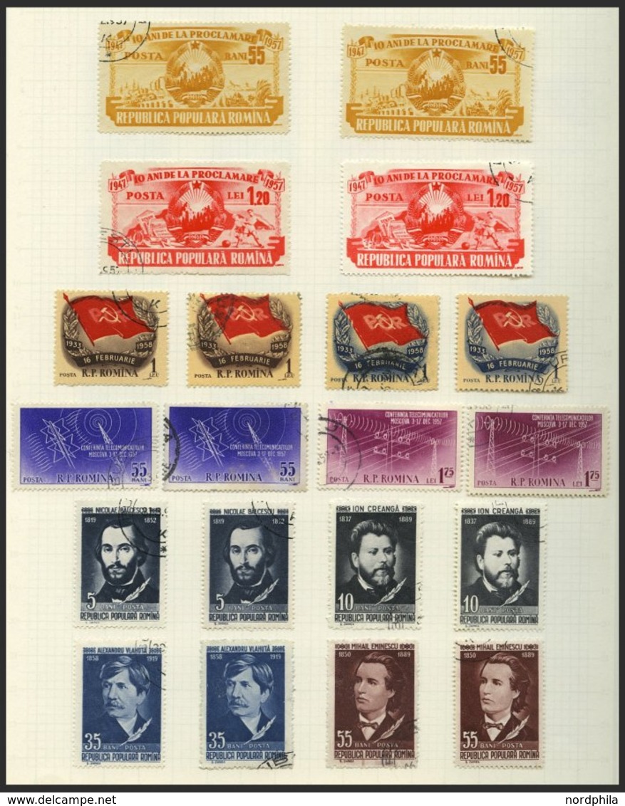 SAMMLUNGEN, LOTS o, *, gestempelte Sammlung Rumänien von 1903-76 in 2 Bänden mit einigen besseren Ausgaben, oftmals dopp