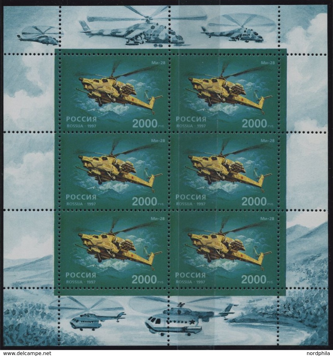 RUSSLAND KB **, 1997, 850 Jahre Moskau, Hubschrauber, Puschkin, 3 Kleinbogen (Mi.Nr. 576-85, 589, 591-95), Pracht, Mi. 8 - Other & Unclassified