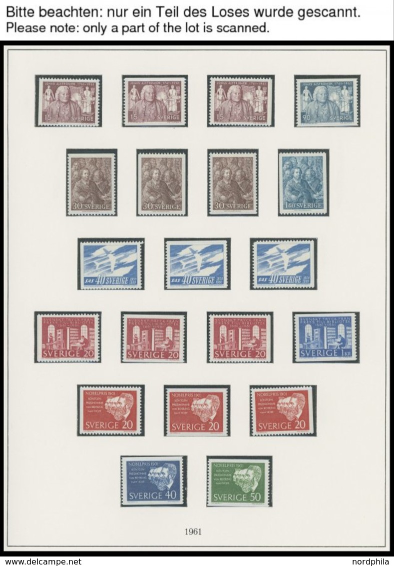 SAMMLUNGEN, LOTS **, Fast Komplette Postfrische Sammlung Schweden Von 1960-96 Auf KA-BE Falzlosseiten Mit Vielen Zusamme - Collections