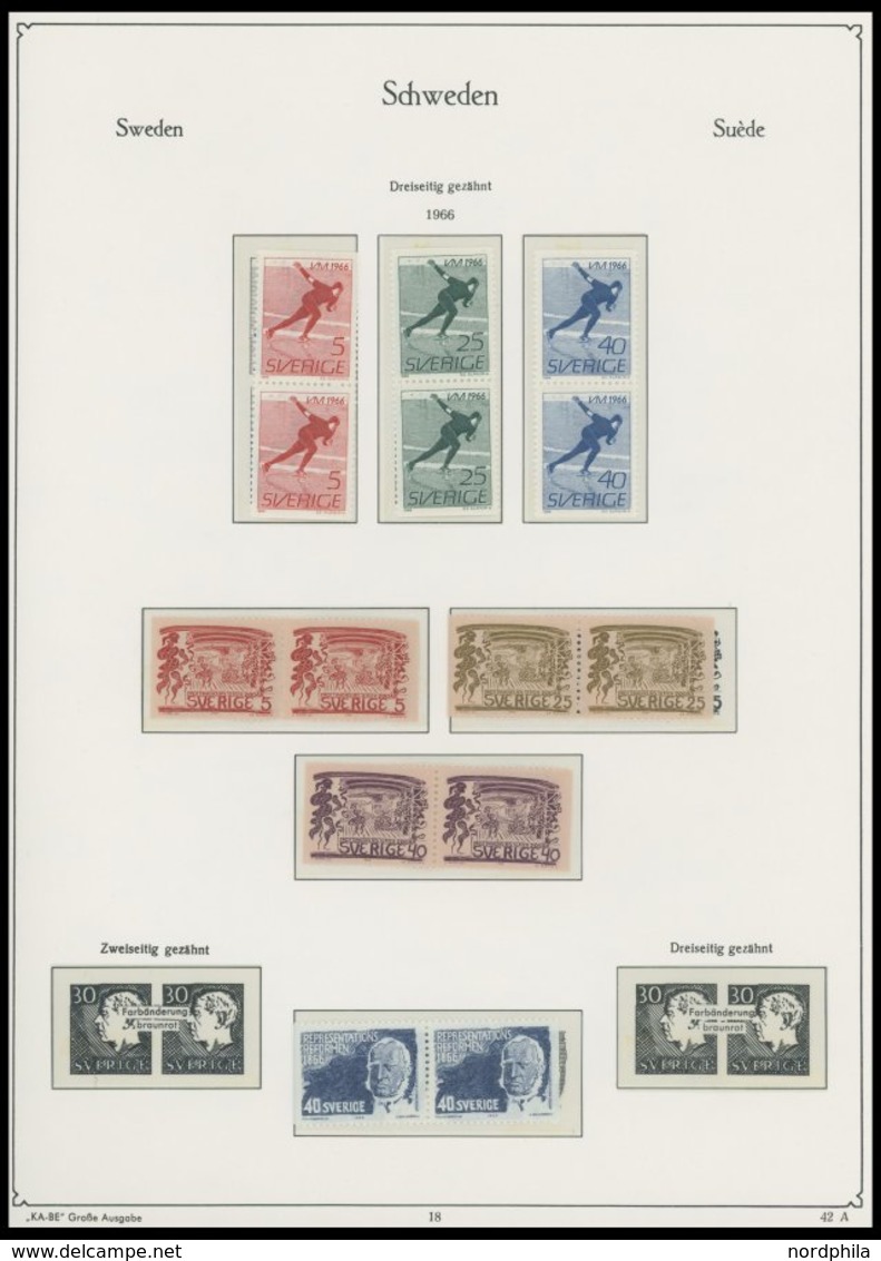 SAMMLUNGEN, LOTS **, Fast Komplette Postfrische Sammlung Schweden Von 1960-96 Auf KA-BE Falzlosseiten Mit Vielen Zusamme - Collezioni