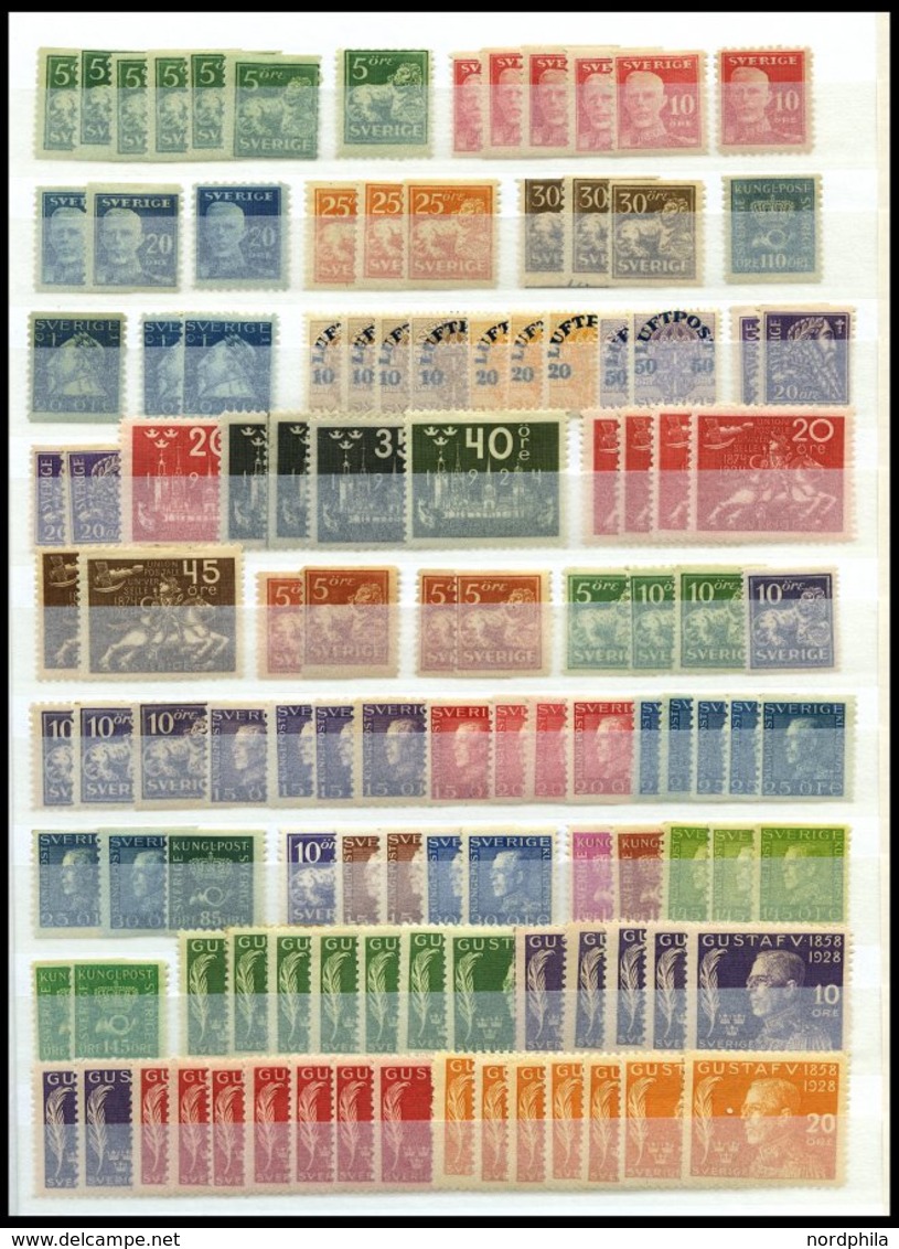 SAMMLUNGEN, LOTS *, Ungebrauchte Partie Schweden Von 1920-42 Mit Vielen Guten Mittleren Werten, Fast Nur Prachterhaltung - Collections