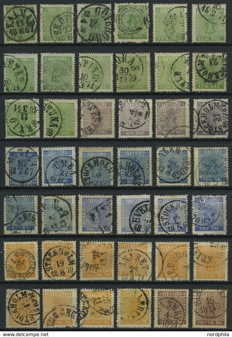 SAMMLUNGEN, LOTS 7-12 O, 1858, Reichswappen, Schöne Partie Von 63 Werten (u.a. 4x 9 Ö. Und 9x 50 Ö.), Dabei Bessere Farb - Collezioni