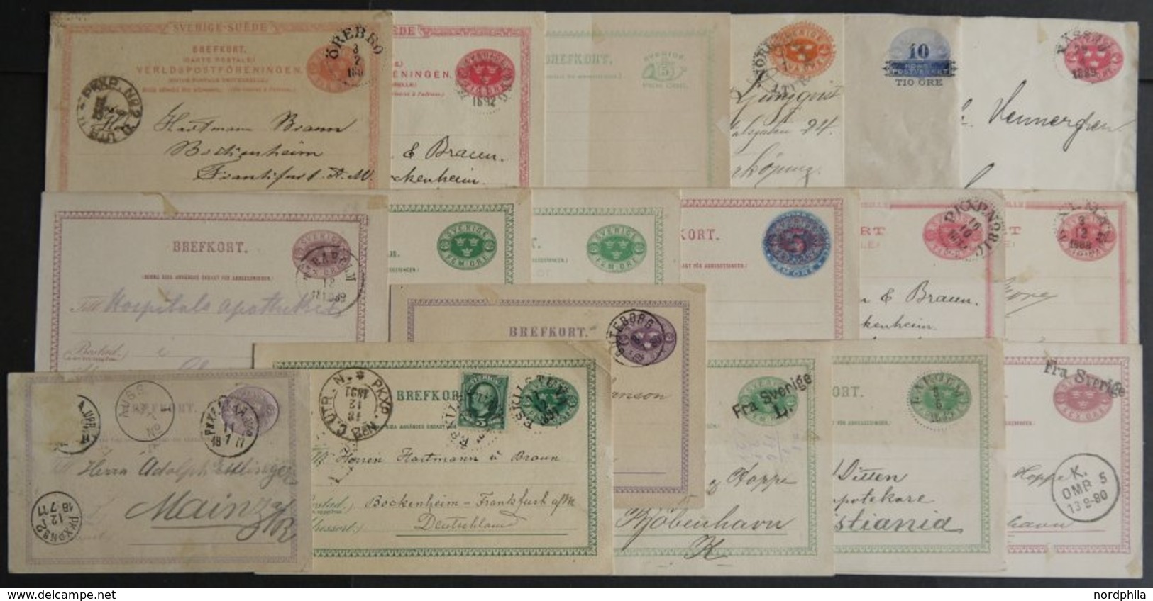 GANZSACHEN 1872-90, 17 Verschiedene Alte Ganzsachen, Etwas Unterschiedlich - Enteros Postales