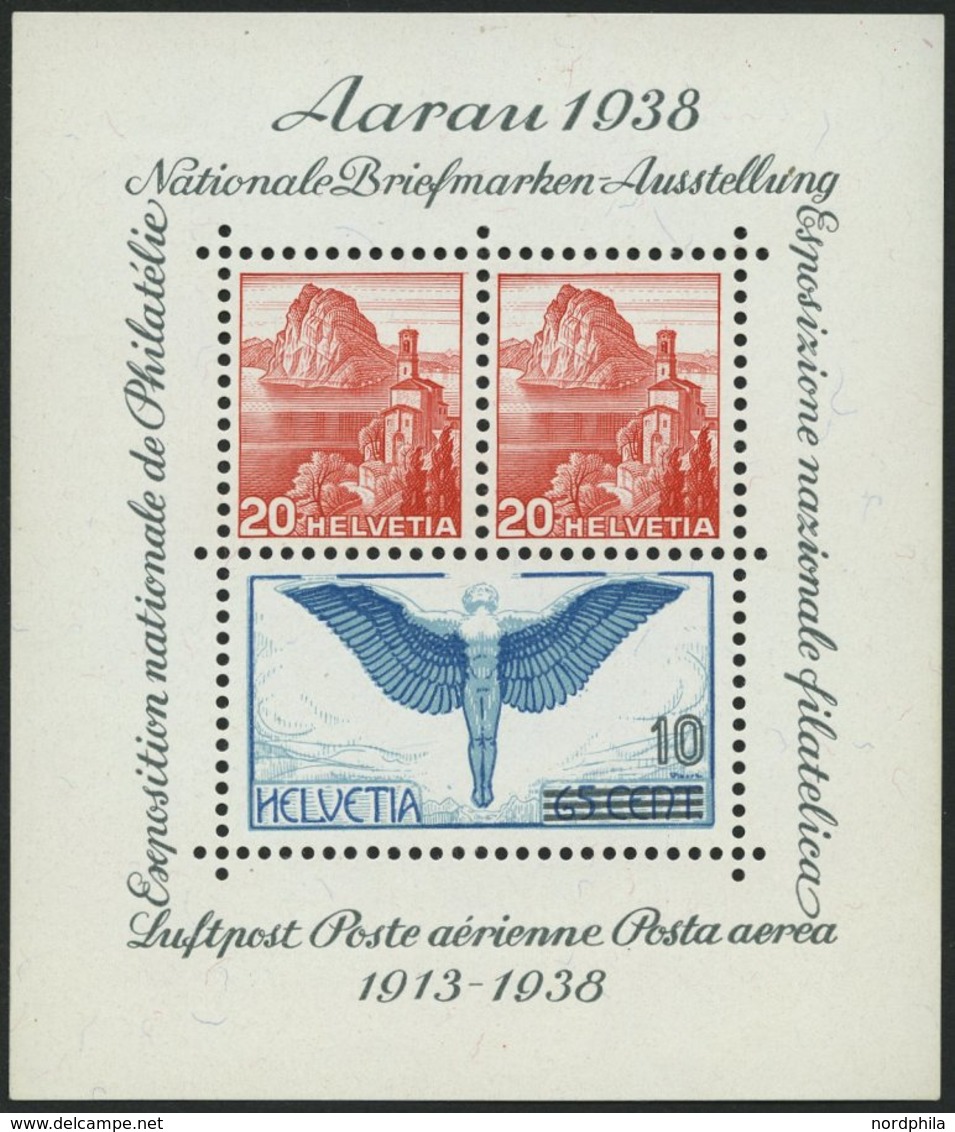 SCHWEIZ BUNDESPOST Bl. 4 **, 1934, Block Aarau, Pracht, Mi. 75.- - 1843-1852 Timbres Cantonaux Et  Fédéraux