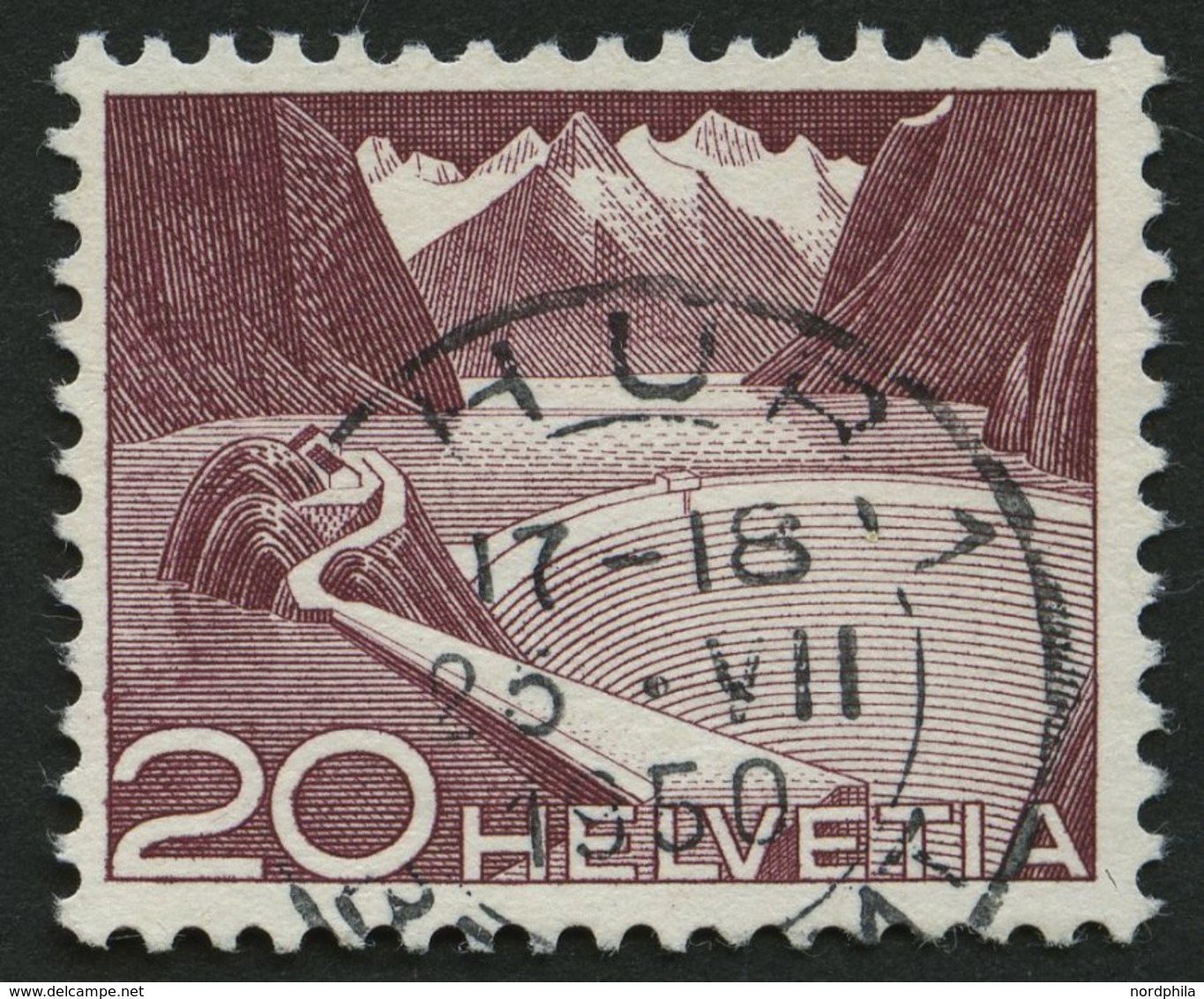 SCHWEIZ BUNDESPOST 533I O, 1949, 20 C. Grimsel-Stausee, Type I, Pracht, Mi. 85.- - 1843-1852 Timbres Cantonaux Et  Fédéraux