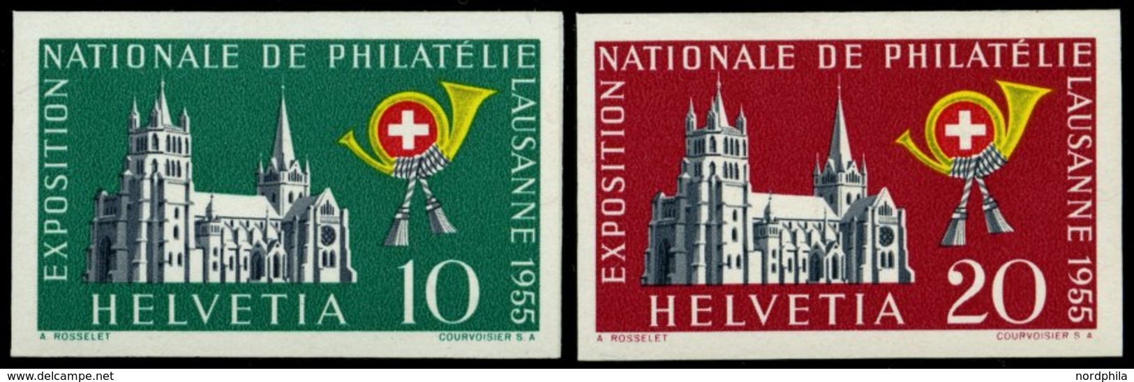 SCHWEIZ BUNDESPOST 611/2 **, 1955, Einzelmarken Lausanne, 2 Prachtwerte, Mi. 80.- - 1843-1852 Timbres Cantonaux Et  Fédéraux