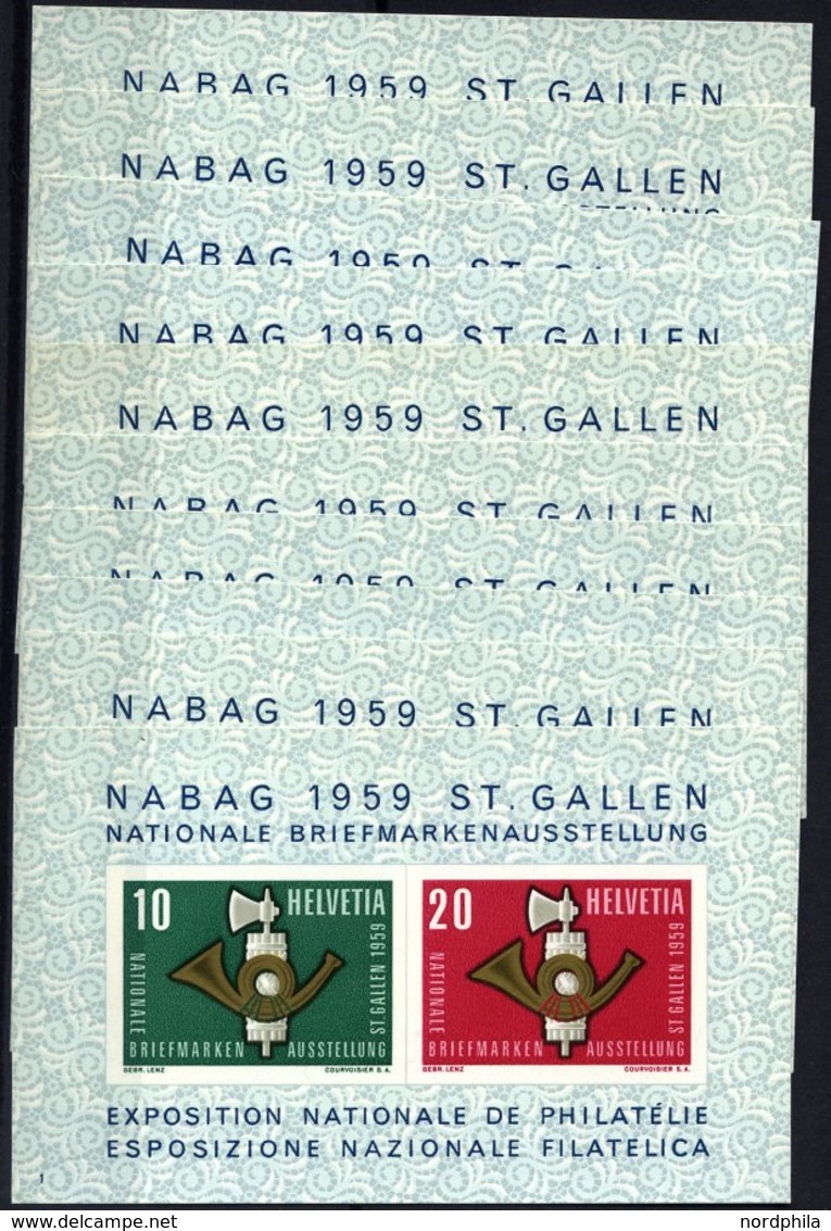 SCHWEIZ BUNDESPOST Bl. 16 **, 1959, Block NABAG, 10x, Pracht, Mi. 160.- - 1843-1852 Timbres Cantonaux Et  Fédéraux