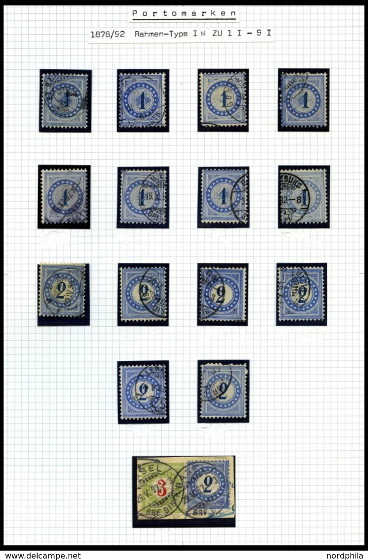 PORTOMARKEN O,Brief,* , 1878-1909, Umfangreiche, Fast Nur Gestempelte Saubere Sammlung Portomarken Von über 430 Werten U - Postage Due