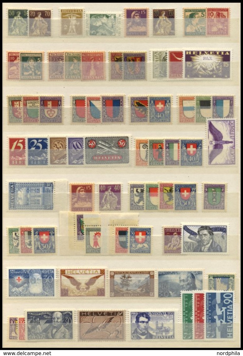 SAMMLUNGEN *, **, Ungebrauchter Sammlungsteil Schweiz Von 1908-45 Mit Mittleren Ausgaben, Feinst/Pracht - Lotes/Colecciones