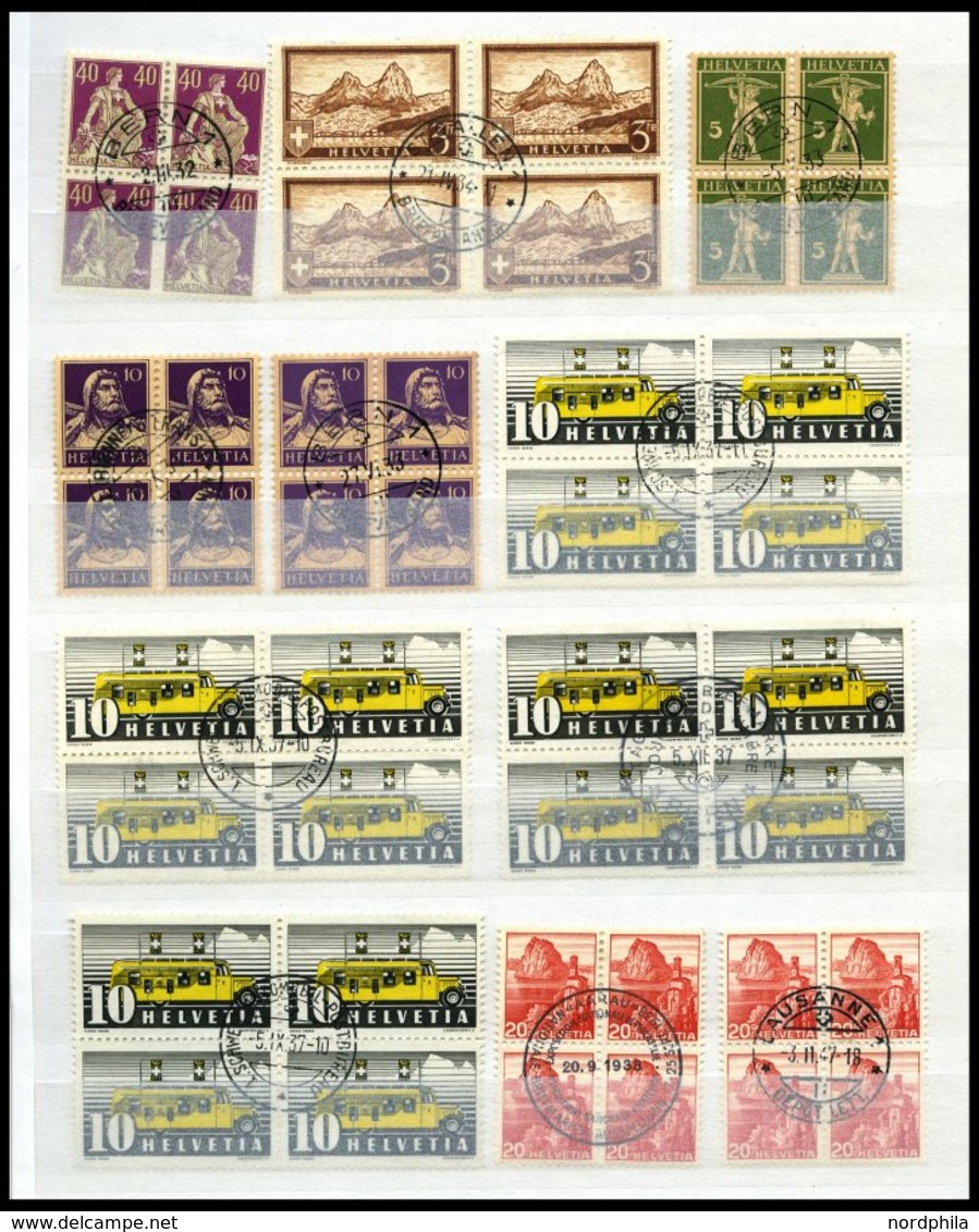 SAMMLUNGEN VB O , 1911-74, Saubere Sammlung Von 810 Verschiedenen Viererblocks Mit Zentrischen Stempeln, Prachtsammlung, - Collections