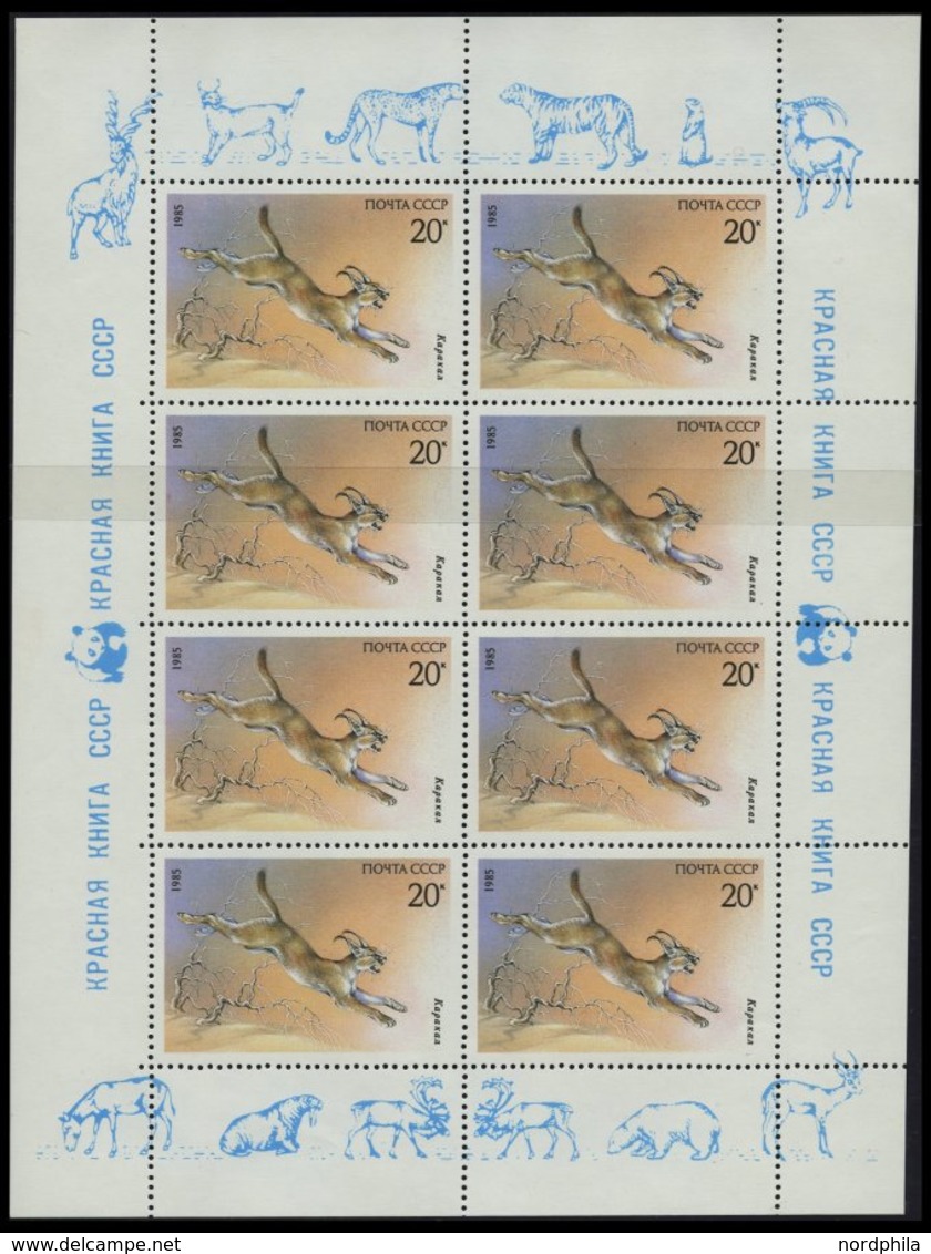 SOWJETUNION 5540KB **, 1985, 20 K. Geschütze Tiere Im Kleinbogen, Pracht, Mi. 200.- - Used Stamps