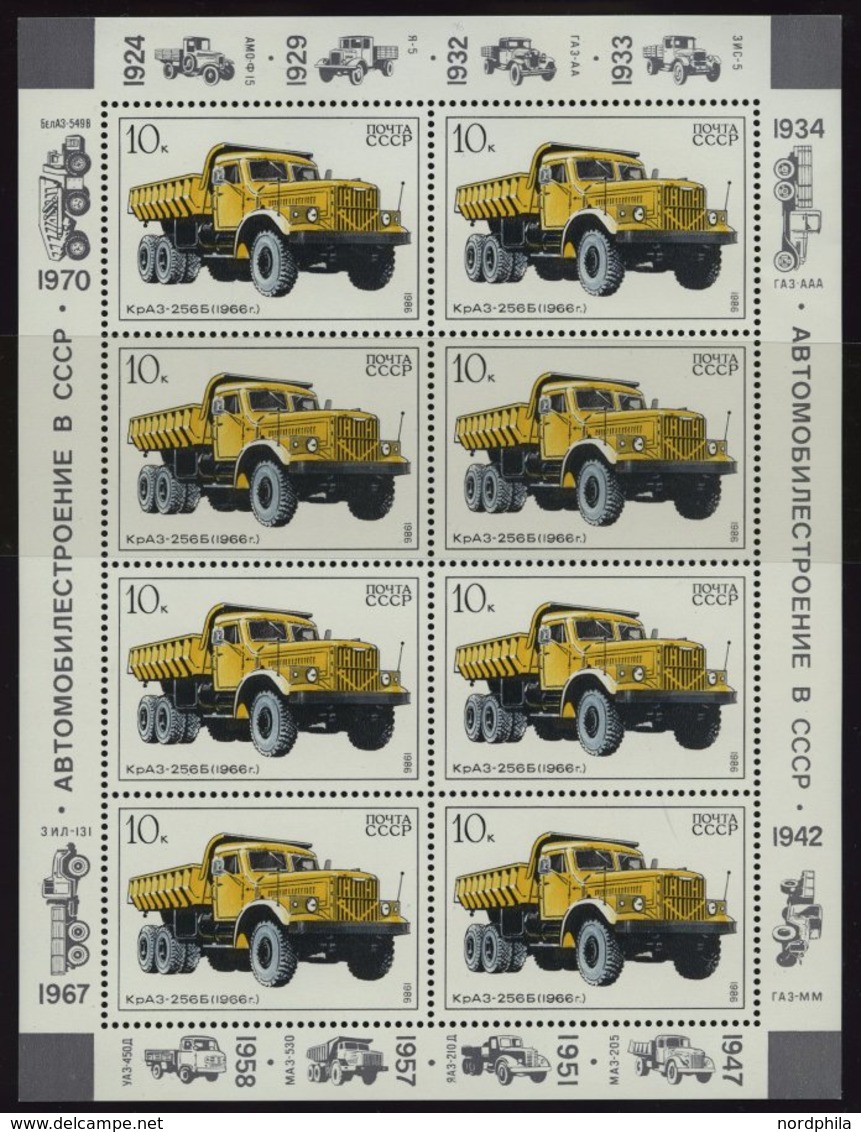 SOWJETUNION 5632,5636KB **, 1986, Sowjetische Lastwagen Und Bergsteigerlager, 2 Kleinbogen, Pracht, Mi. 100.- - Oblitérés
