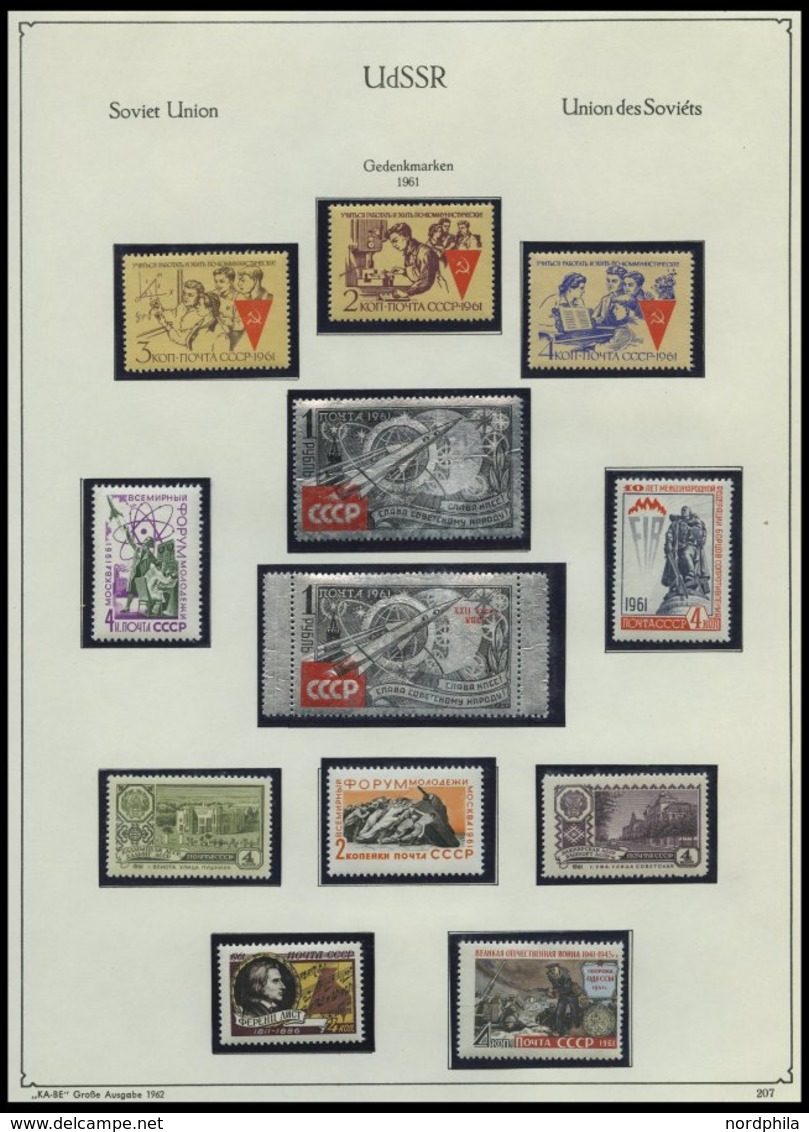 SAMMLUNGEN, LOTS **,o , Komplette, Meist Postfrische Sammlung Sowjetunion Von 1956-62 Im KA-BE Album, Prachterhaltung - Oblitérés
