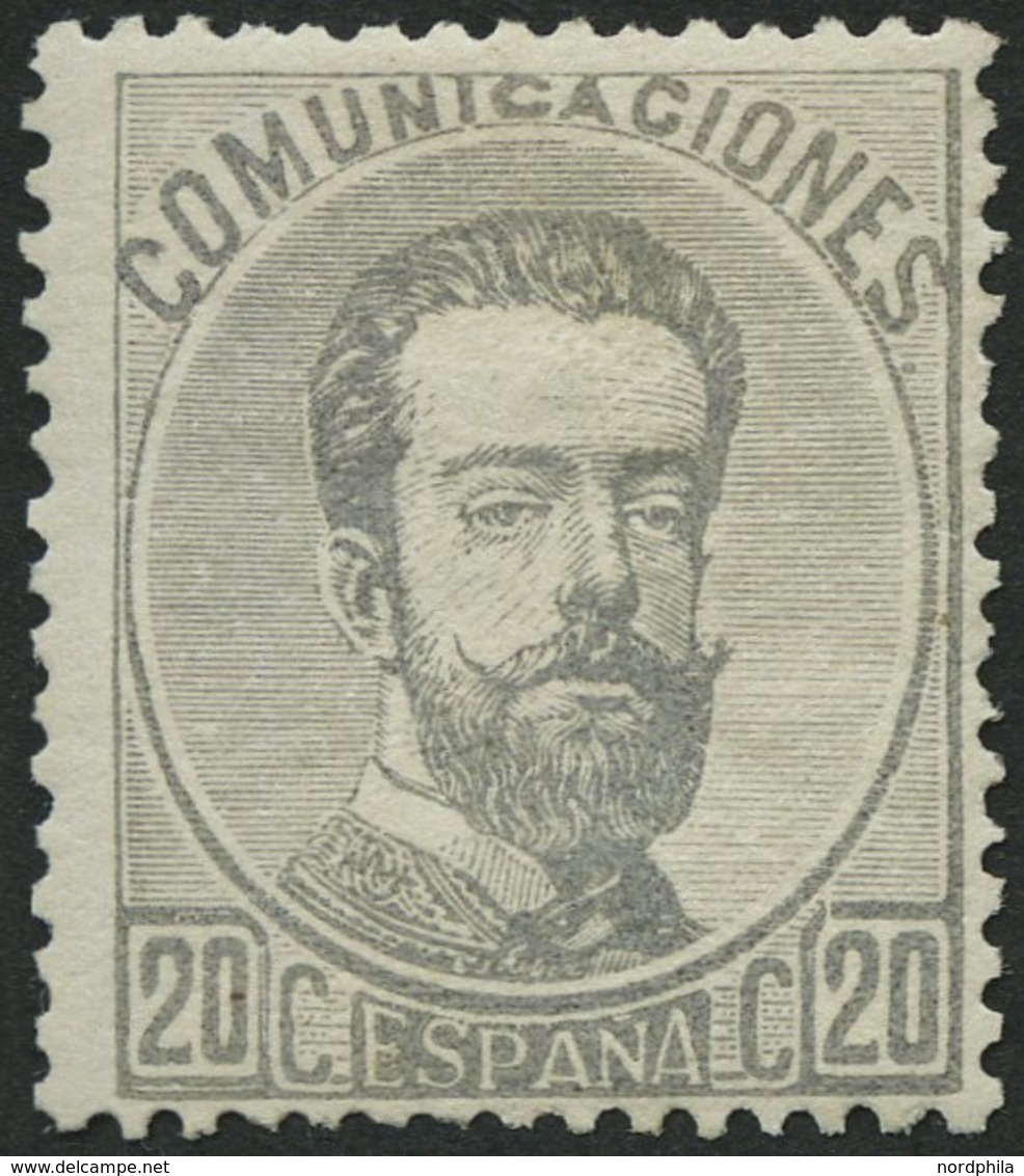 SPANIEN 123 *, 1873, 20 C. Graulila, Normale Zähnung, Pracht, Mi. 150.- - Other & Unclassified