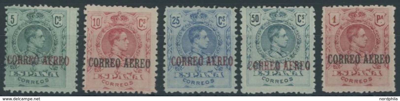 SPANIEN 250-54 *, 1920, Flugpostmarken, Falzrest, üblich Gezähnter Prachtsatz - Other & Unclassified