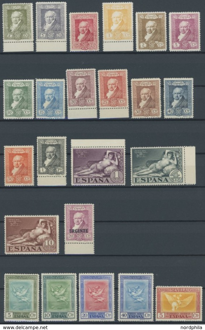 SPANIEN 464-95 **, 1o930, Goya I Und II, 2 Postfrische Prachtsätze, Mi. 80.- - Other & Unclassified