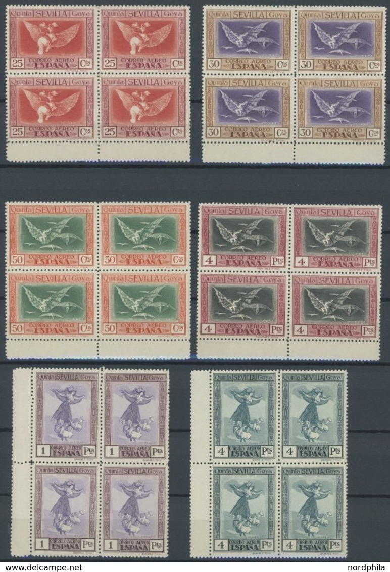 SPANIEN 482-95 VB **, 1930, Goya II In Postfrischen Randviererblocks, Prachtsatz, Mi. 120.- - Other & Unclassified