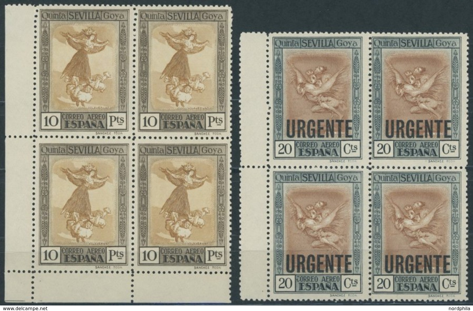 SPANIEN 482-95 VB **, 1930, Goya II In Postfrischen Randviererblocks, Prachtsatz, Mi. 120.- - Altri & Non Classificati