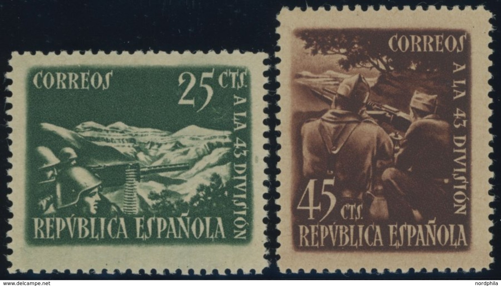 SPANIEN 732/3A **, 1938, 43. Division, Gezähnt, Postfrisch, Pracht, Mi. 60.- - Otros & Sin Clasificación