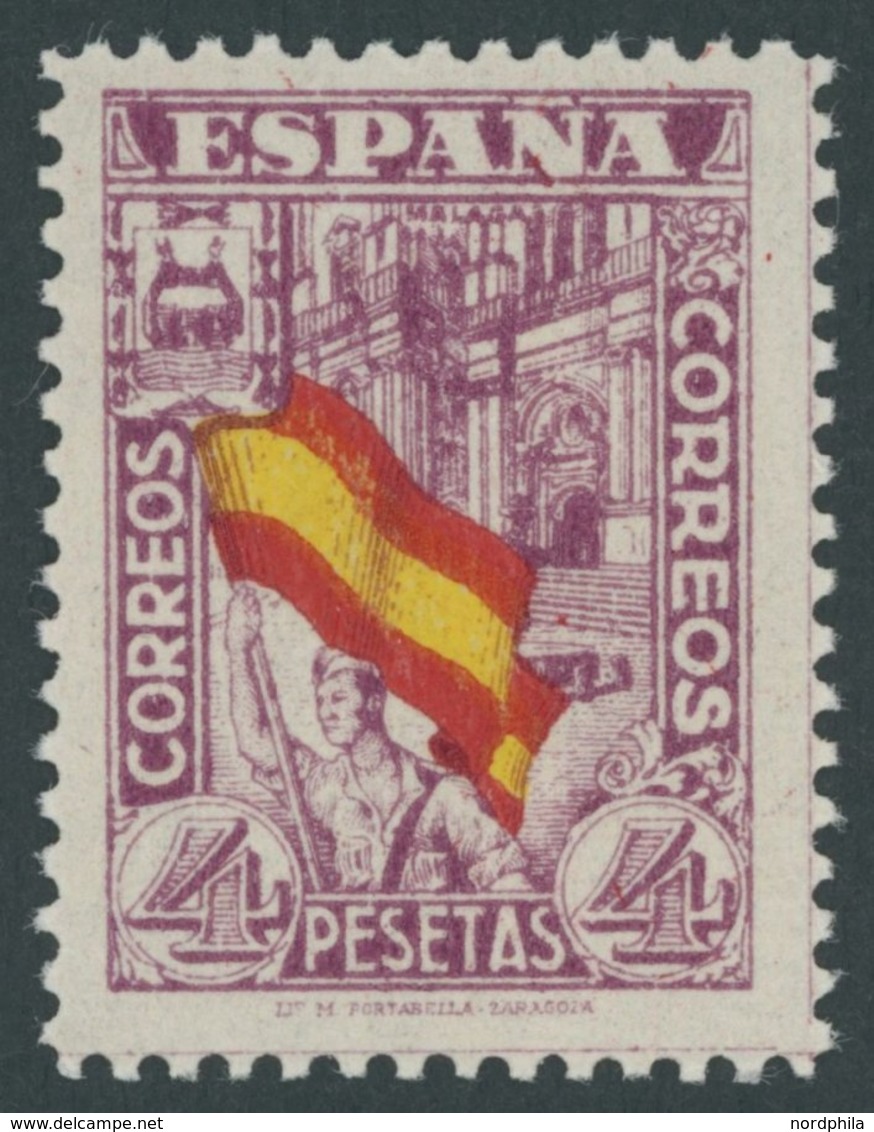 SPANIEN 762 **, 1937, 4 Pta. Soldat Mit Fahne, Postfrisch, Pracht, Mi. 150.- - Altri & Non Classificati