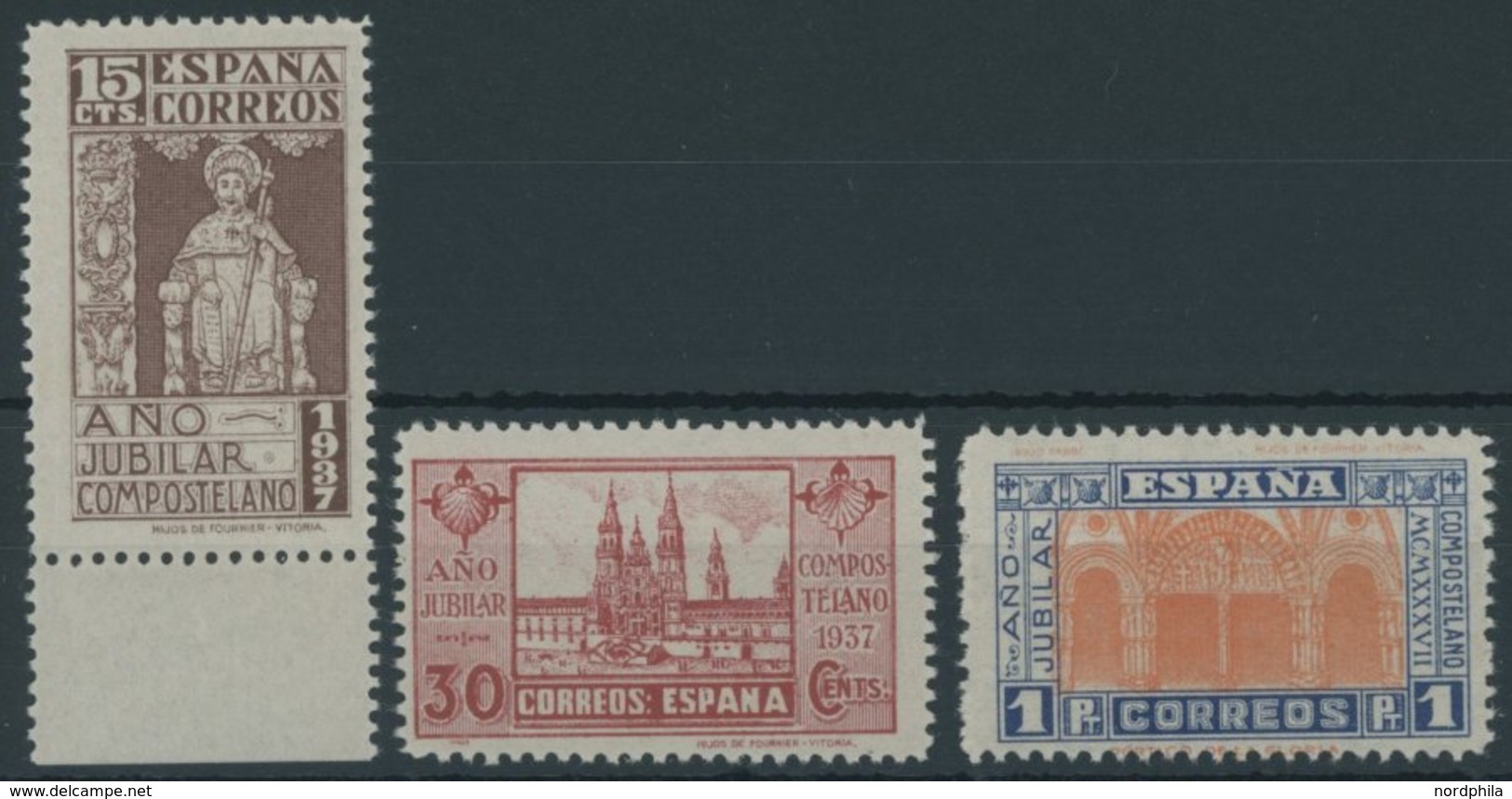 SPANIEN 782-84 **, 1937, Heiliger Jakobus Von Compostela, Postfrischer Prachtsatz, Mi. 70.- - Altri & Non Classificati