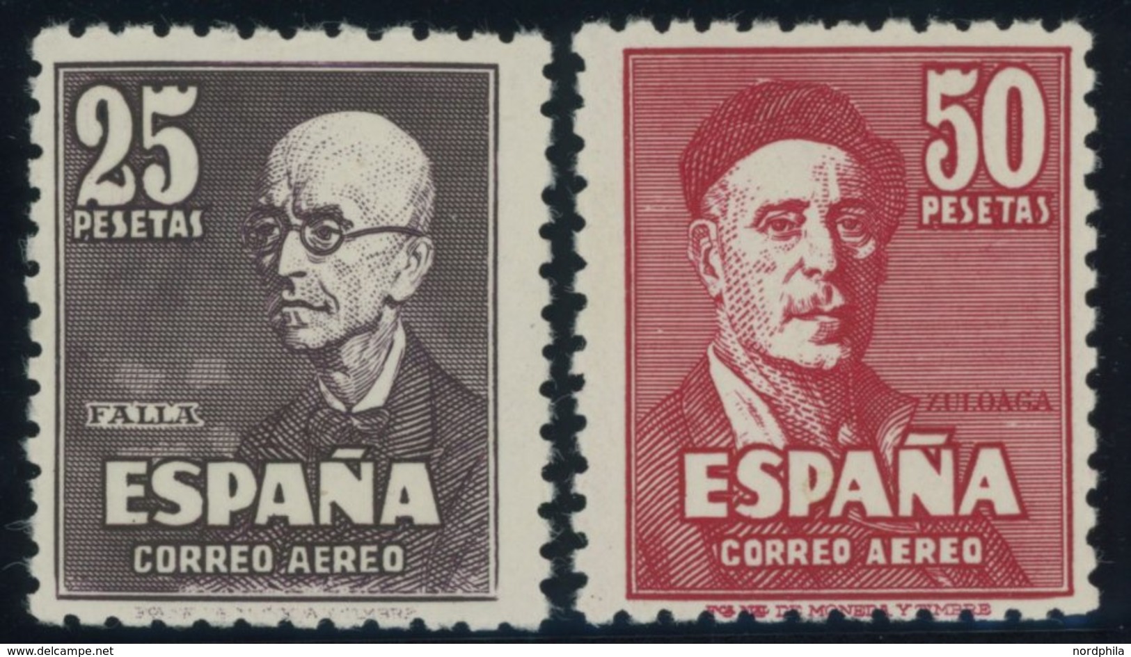 SPANIEN 948**,949* , 1947, De Falla Und Zuloaga, Pracht - Autres & Non Classés