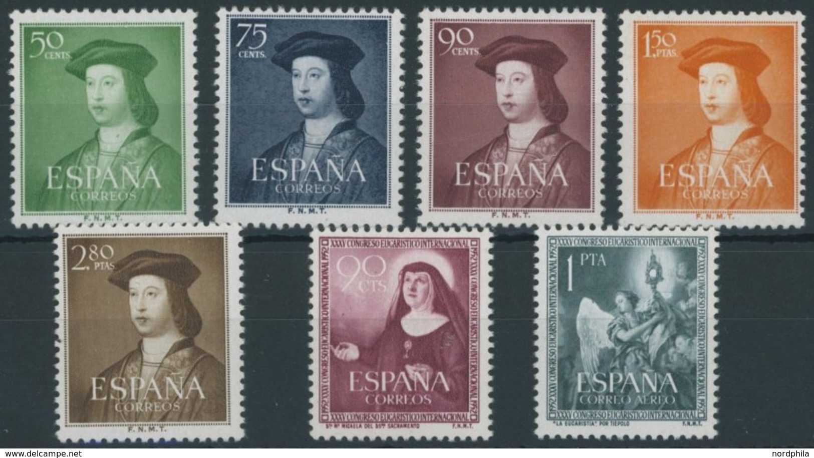 SPANIEN 1003-09 **, 1952, König Ferdinand V Und Eucharistischer Kongress, 2 Postfrische Prachtsätze, Mi. 66.50 - Autres & Non Classés