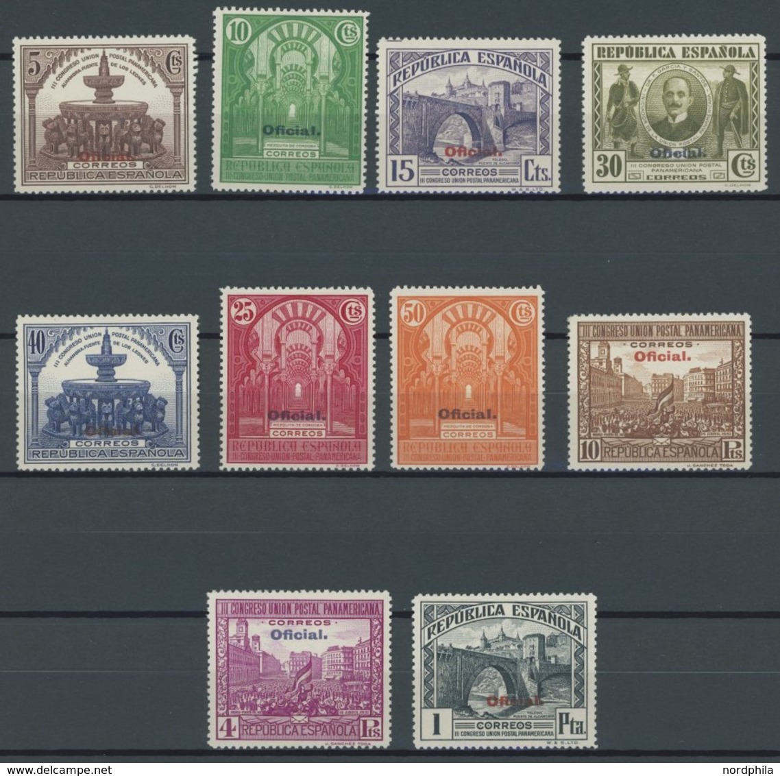 SPANIEN D 20-29 **, Dienstmarken: 1931, Panamerikanischer Postkongress, Postfrischer Prachtsatz, Mi. 100.- - Autres & Non Classés