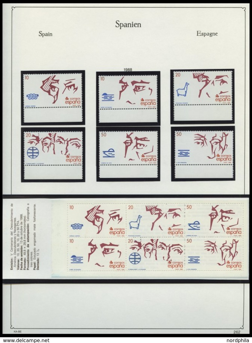 SPANIEN **, Komplette Postfrische Sammlung Spanien Von 1973-90 Im KA-BE Album, Mit Zusammendrucken, Kleinbogen Und Marke - Autres & Non Classés