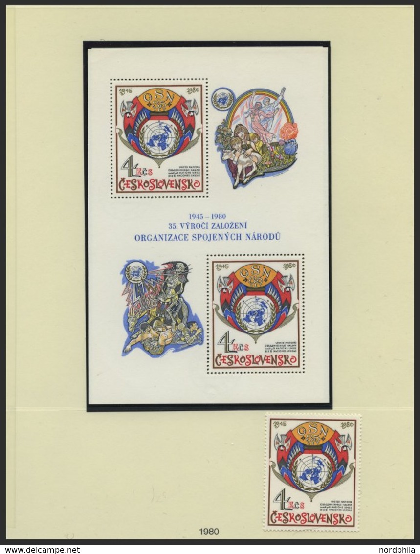 TSCHECHOSLOWAKEI **, O, Bis Auf 2 Werte Wohl Postfrische Komplette Sammlung Tschechoslowakei Von 1980-91 In 2 Schaubek F - Colecciones & Series