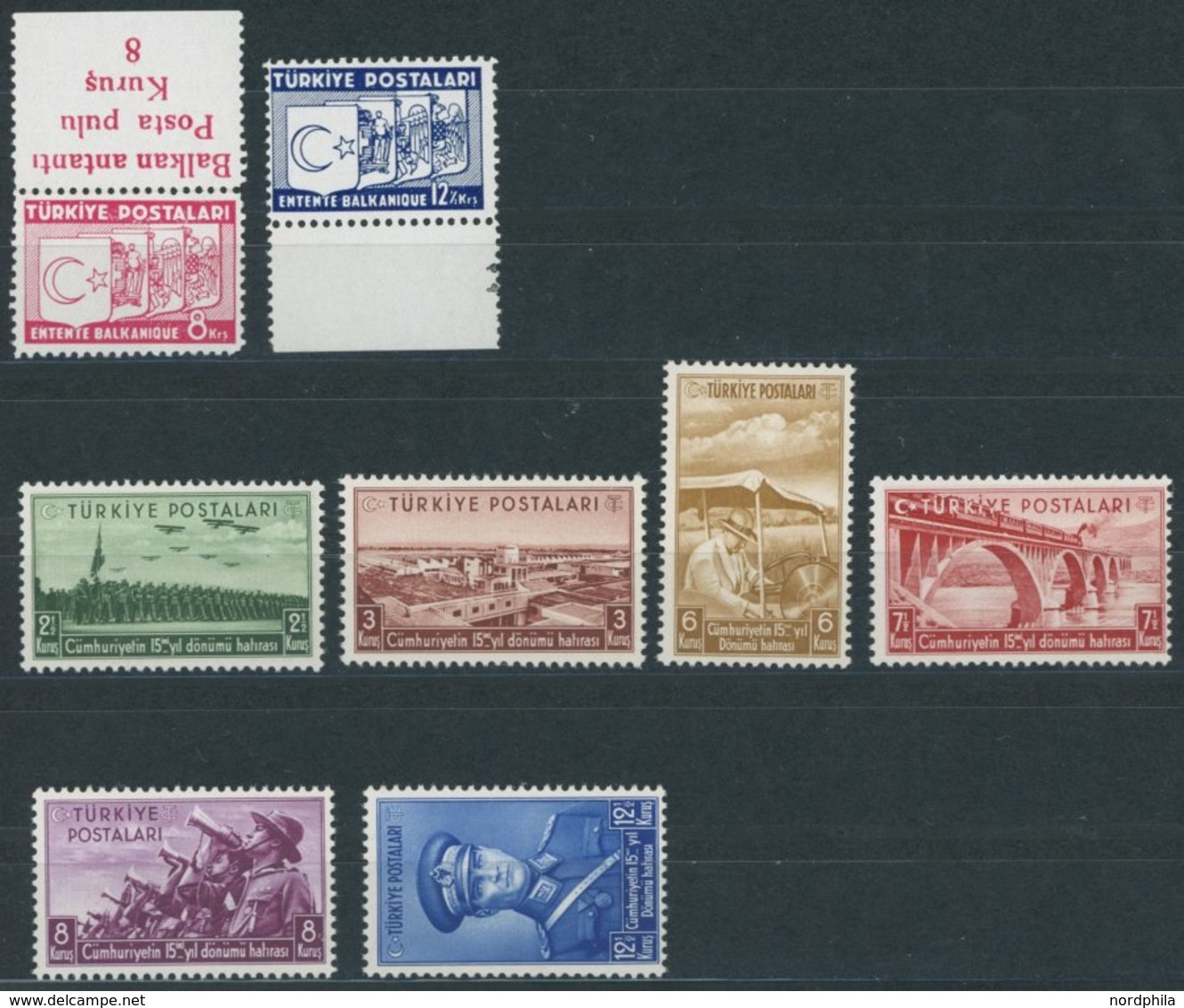 TÜRKEI 1014/5,1029-34 **, 1937/8, Balkanentente I Und Mustermesse, 2 Postfrische Prachtsätze, Mi. 95.- - Otros & Sin Clasificación