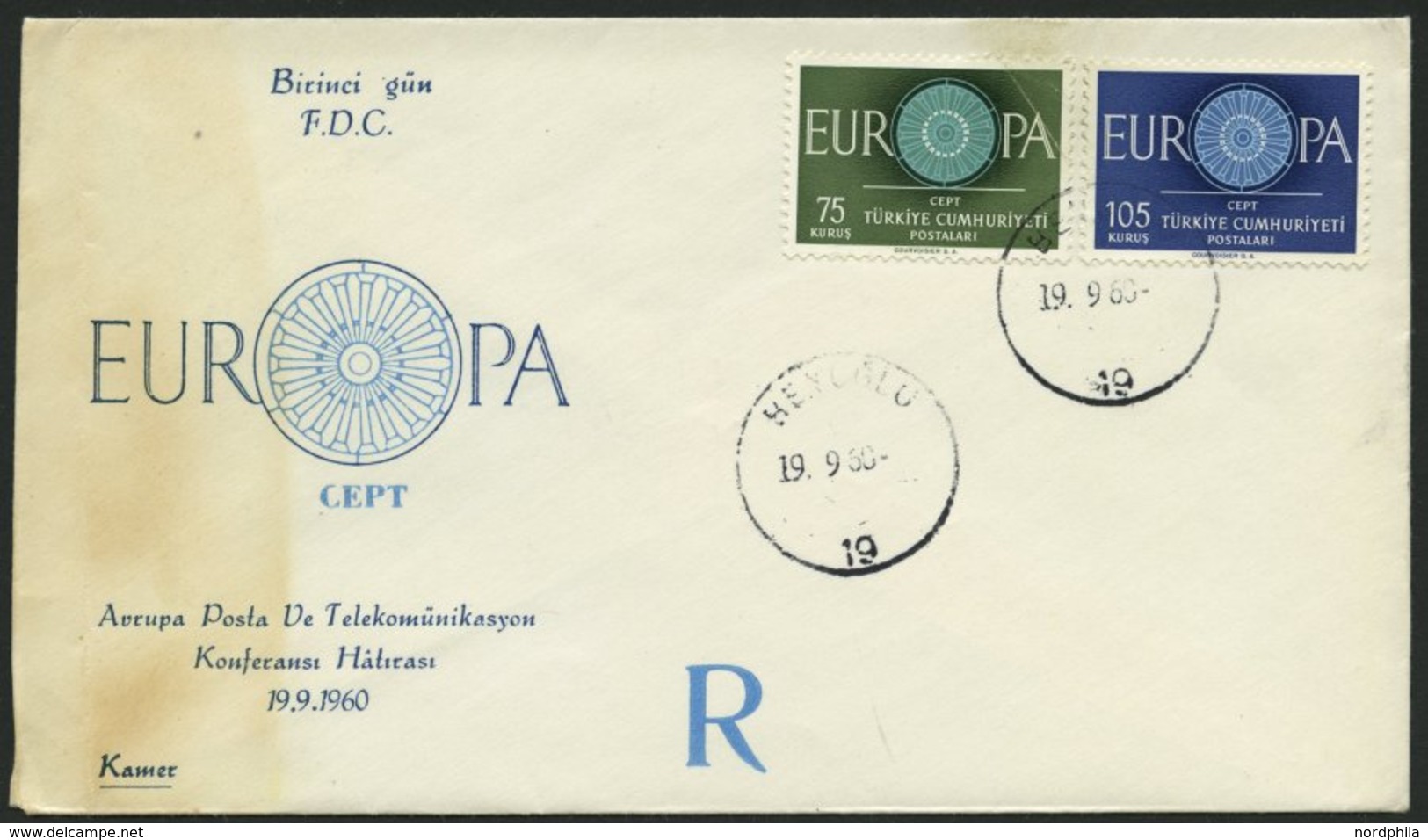 TÜRKEI 1774/5 BRIEF, 1960, Europa Auf FDC, Mängel, Mi. 80.- - Altri & Non Classificati