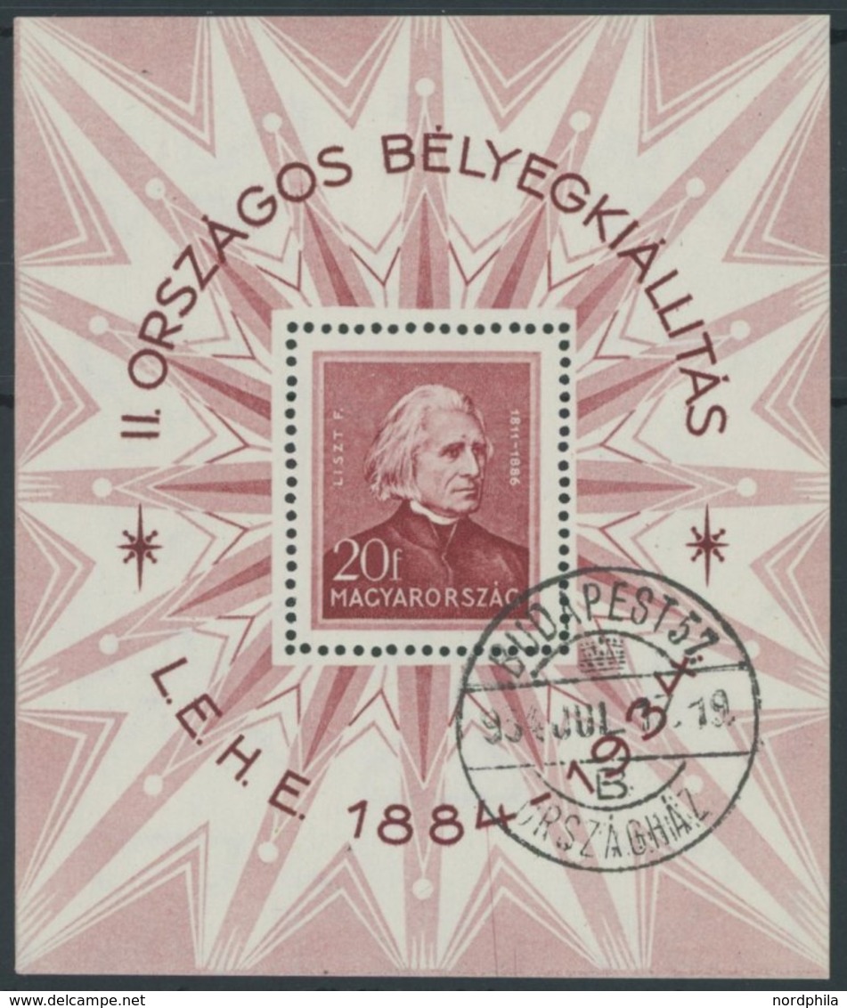 UNGARN Bl. 1 O, 1934, Block Liszt, Pracht, Mi. 140.- - Other & Unclassified