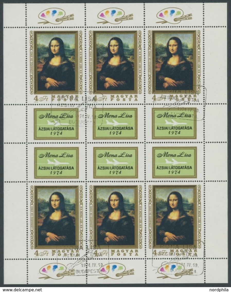 UNGARN 2940A KB O, 1974, 4 Ft. Mona Lisa Im Kleinbogen, Ersttags-Sonderstempel, Pracht, Mi. 90.- - Other & Unclassified