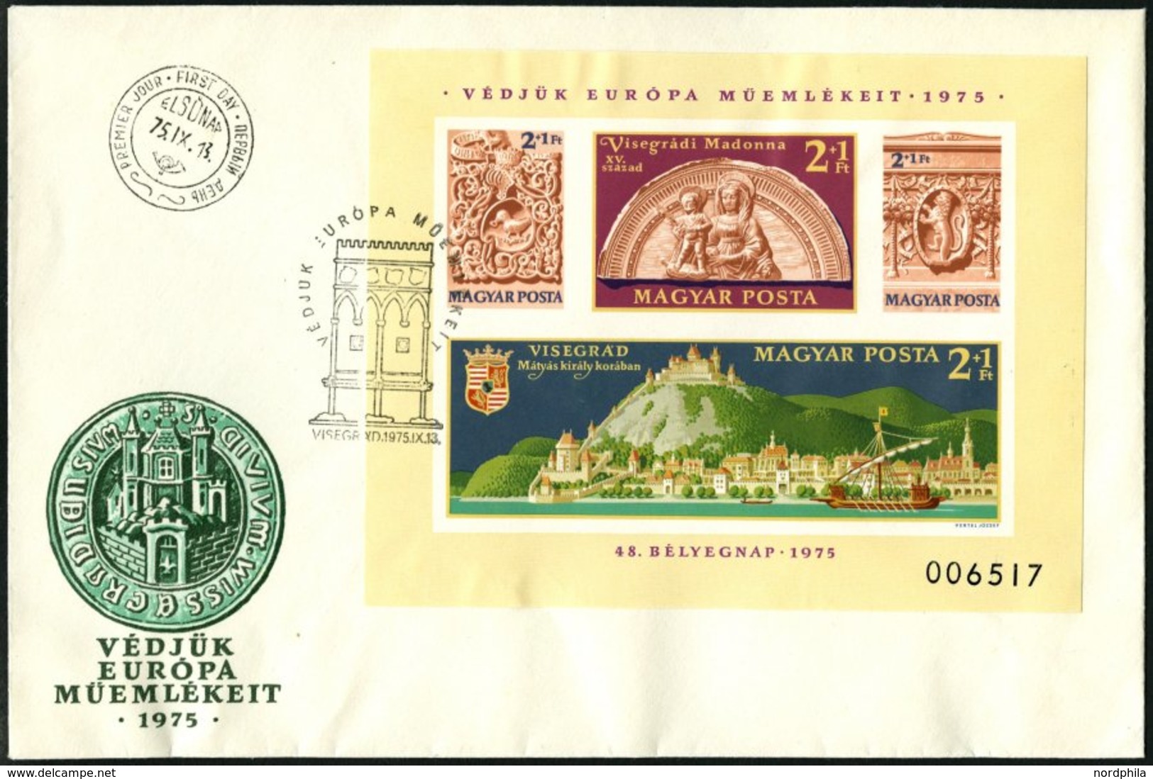 UNGARN Bl. 115B BRIEF, 1975, Block Denkmalschutzjahr, Ungezähnt, Auf FDC, Pracht, Mi. 120.- - Sonstige & Ohne Zuordnung