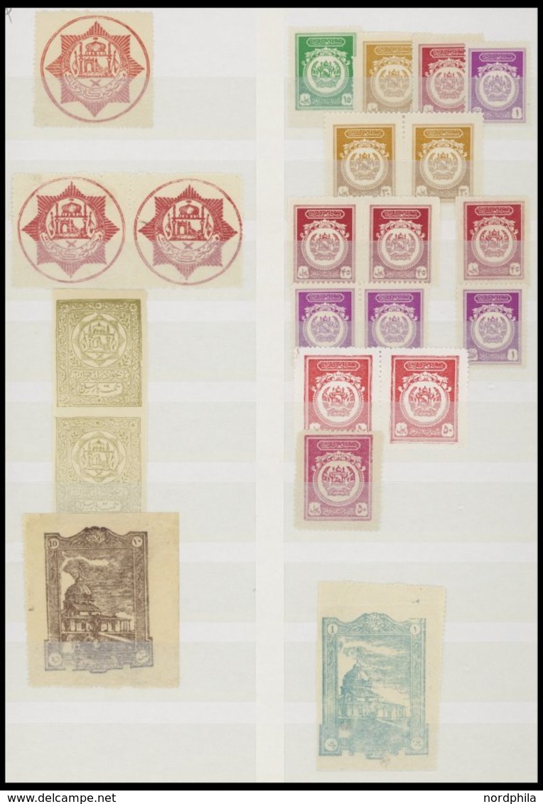 AFGHANISTAN **, fast nur postfrische Sammlung Afghanistan bis 1969, incl. Dienstmarken, Paketmarken, Zwangszuschlagsmark