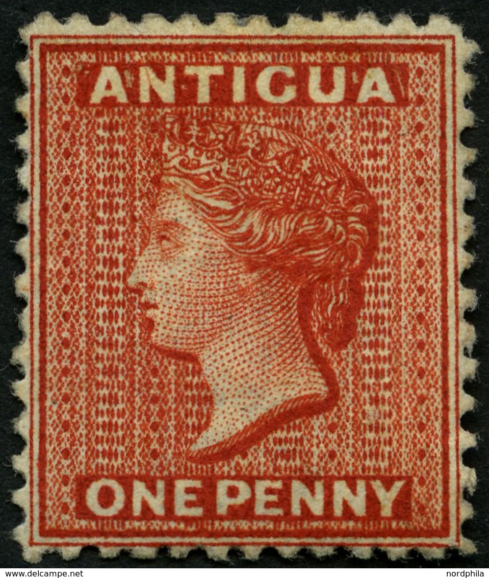 ANTIGUA 4b *, 1872, 1 P. Scharlach, Wz. CC, Gummireste, Pracht, Mi. 450.- - Antigua Et Barbuda (1981-...)