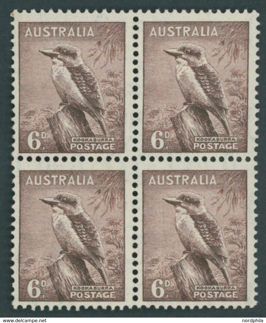 AUSTRALIEN 146A VB **, 1937, 6 P. Kookabura Im Postfrischen Viererblock, Pracht - Other & Unclassified
