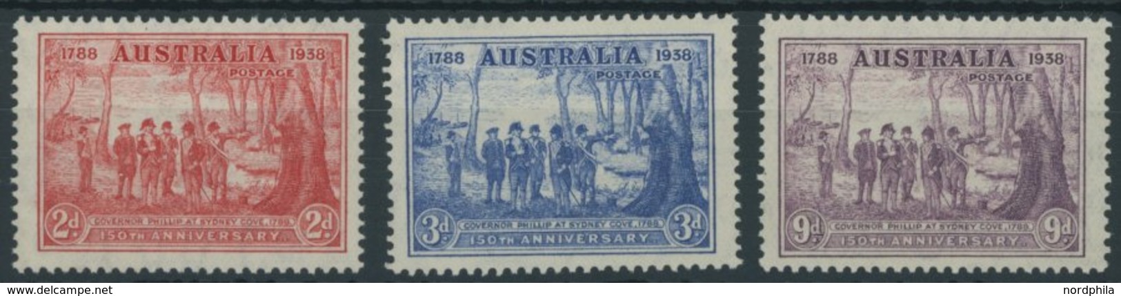 AUSTRALIEN 153-55 **, 1937, Gründung Neu Südwales, Postfrischer Prachtsatz - Otros & Sin Clasificación