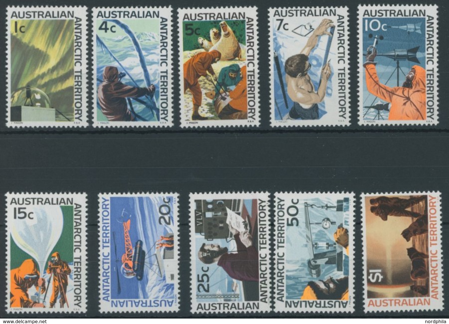 ANTARKTISCHE GEBIETE 8,10-18 **, 1966, Forschung In Der Antarktis, 10 Postfrische Prachtwerte, Mi. 75.- - Autres & Non Classés