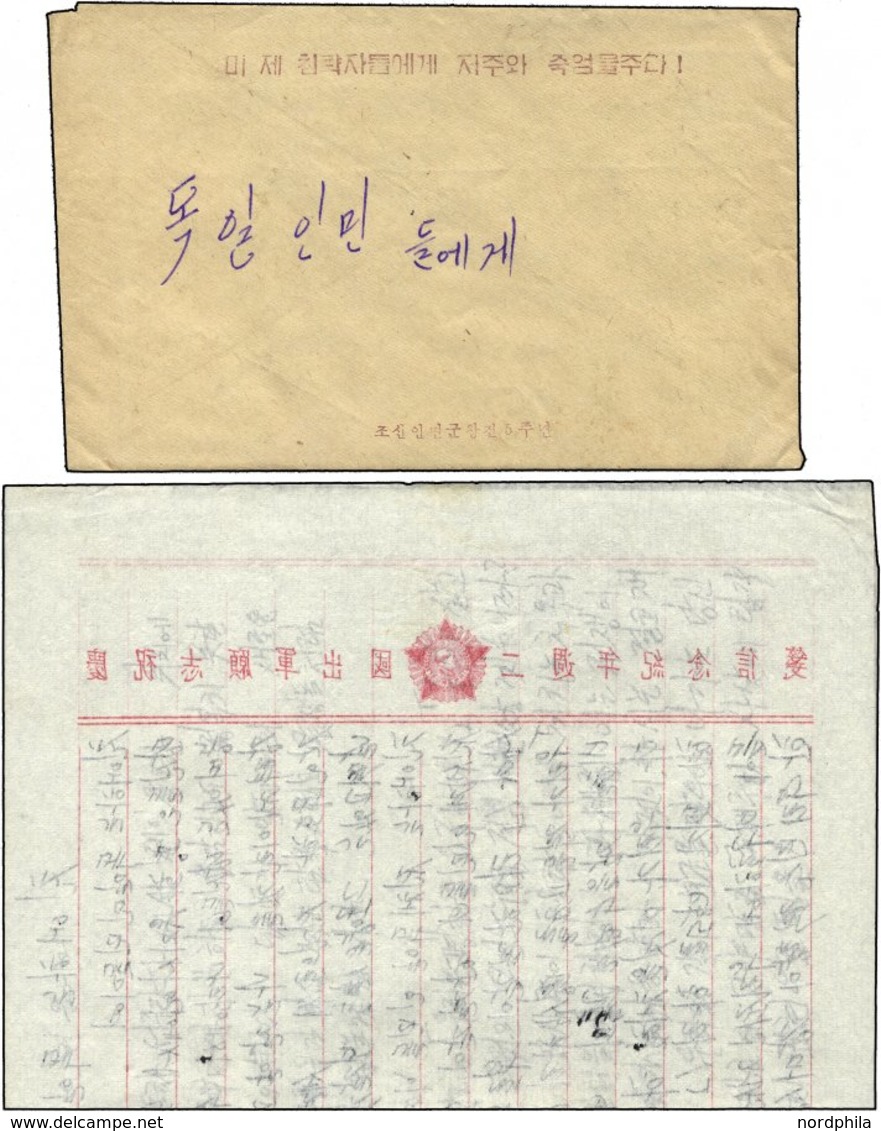 CHINA - VOLKSREPUBLIK 1953, Feldpost-Vordruckbrief Ohne Postalische Stempel, Mit Inhalt Auf Vorgedrucktem Papier Mit Abb - Otros & Sin Clasificación