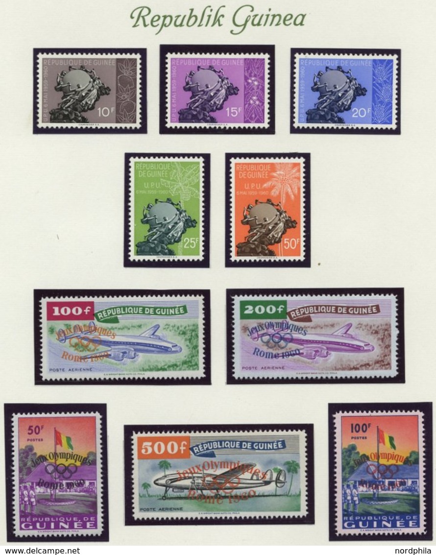 GUINEA **, Fast Komplette Postfrische Sammlung Guinea Von 1959-63, Mi.Nr. 1-25 In Viererblocks, Mit Mi.Nr. 49-53 Etc., P - República De Guinea (1958-...)