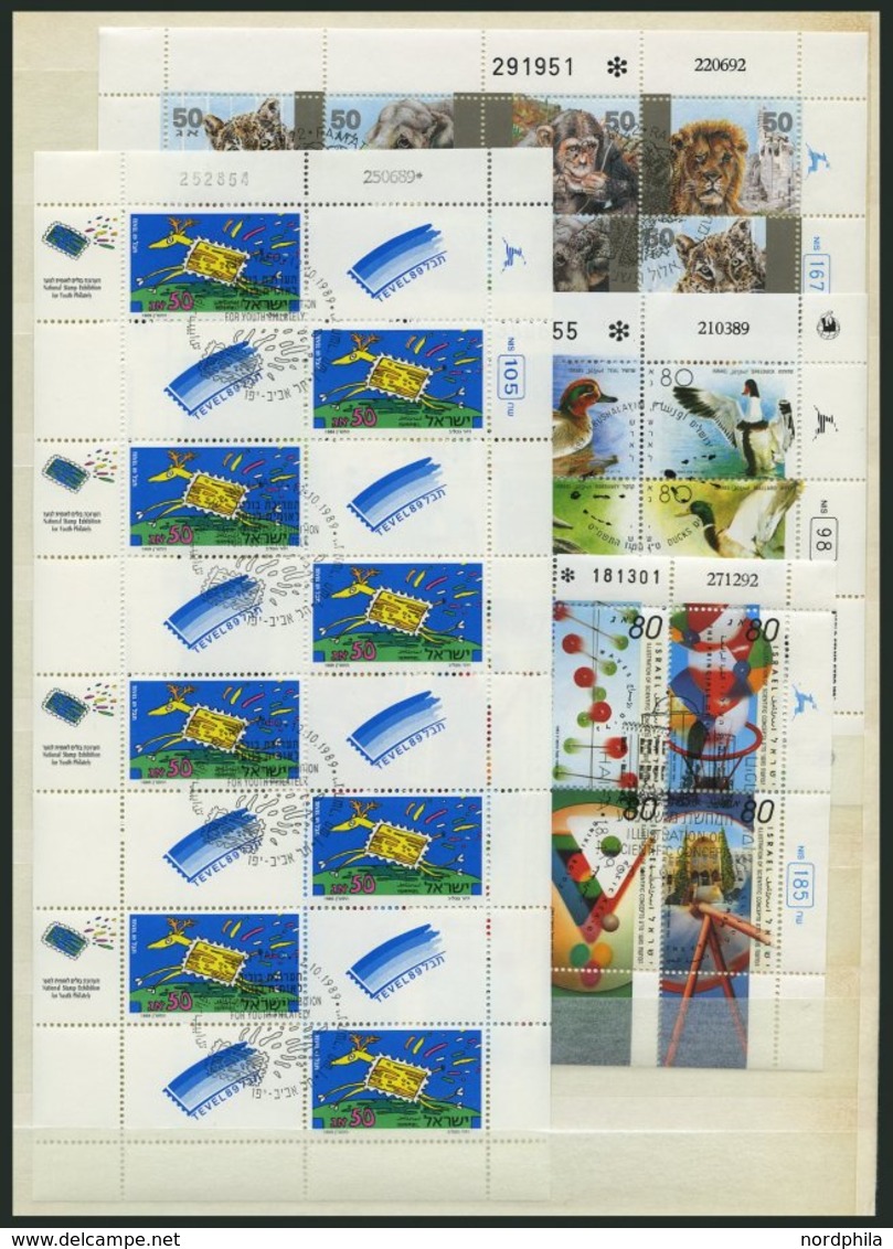 ISRAEL - SAMMLUNGEN, LOTS KB O, 1963/89-91, 5 Verschiedene Kleinbogen, Pracht, Mi. 220.- - Colecciones & Series