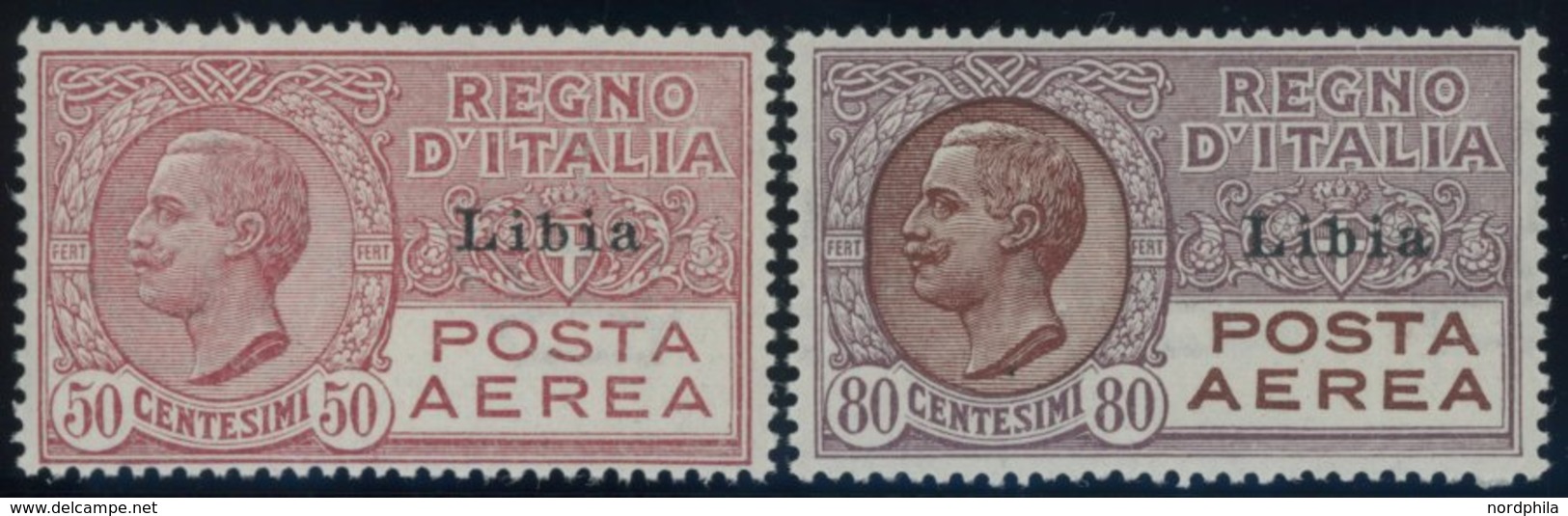 ITALIENISCH-LYBIEN 66/7 **, 1928, Flugpost Libia, 2 Postfrische Prachtwerte - Libia