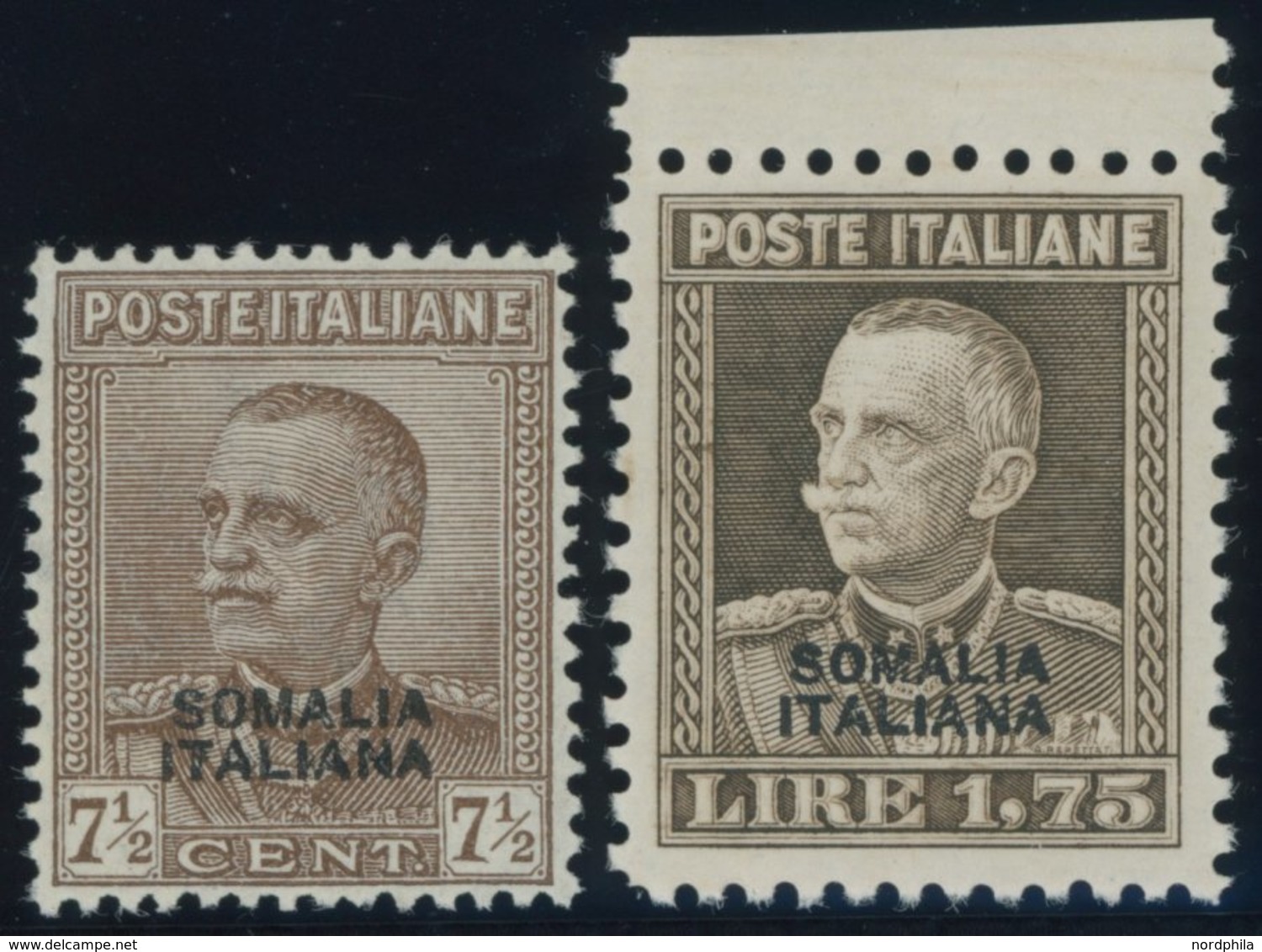 ITALIENISCH-SOMALILAND 120,122 **, 1928, 71/2 C. Und 1.75 L. König Viktor Emanuell III, 2 Postfrische Prachtwerte - Sonstige & Ohne Zuordnung