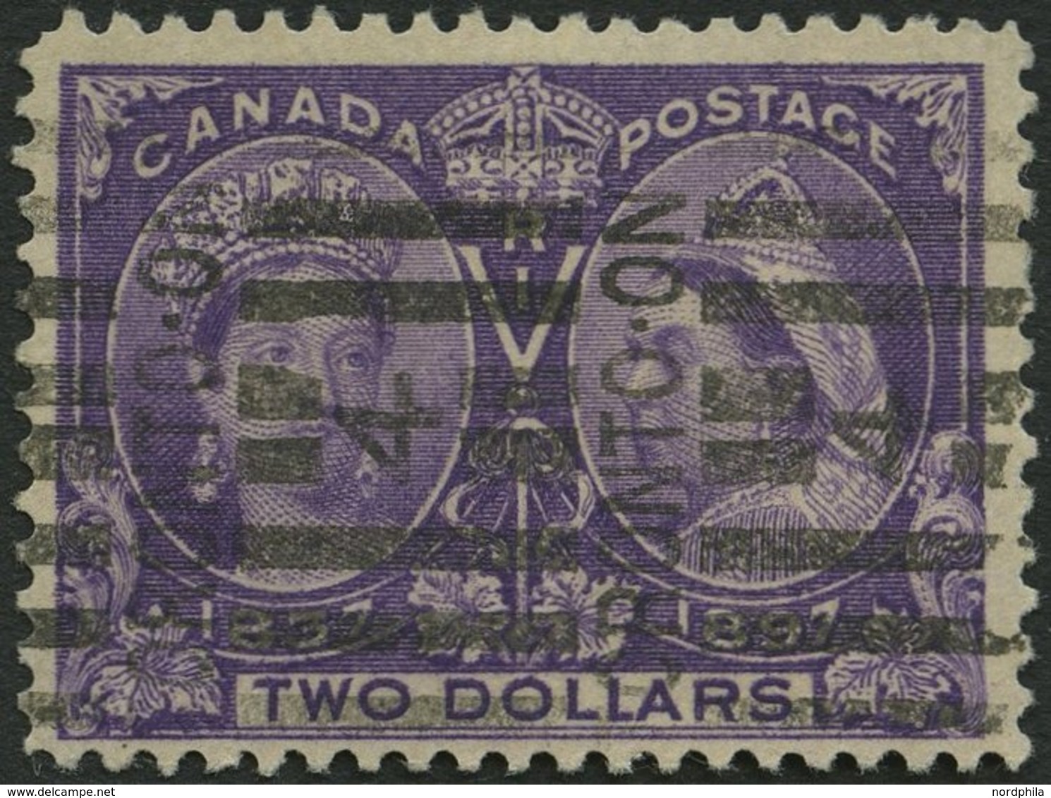 KANADA 50 O, 1897, 2 $ Violett, Pracht, Signiert Gebrüder Senf, Mi. 500.- - Sonstige & Ohne Zuordnung